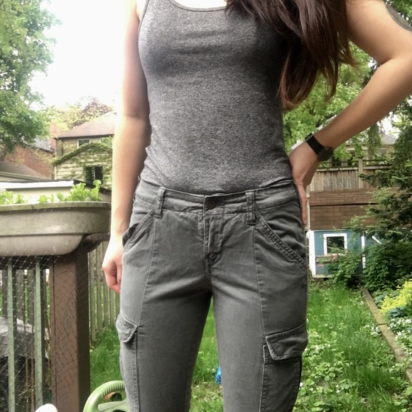 Olive green skinny cargo pants - Picture 4 of 4